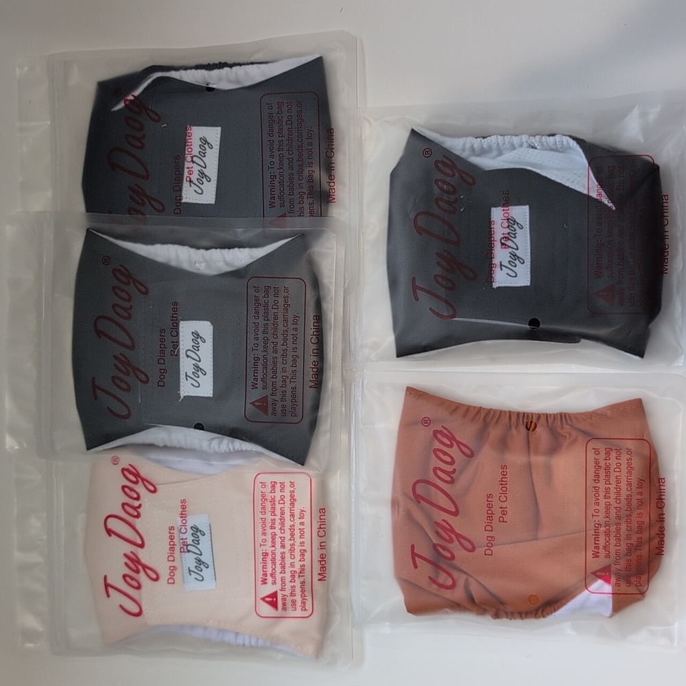 NWT 5 Pack Joy Daog Male Washable Reusable Diapers Size XS